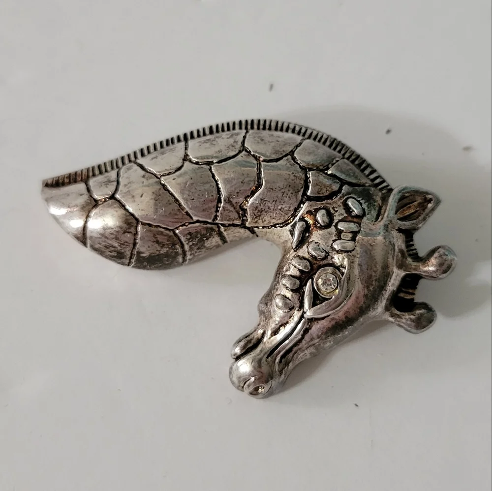 Giraffe Brooch Sterling Silver Tested